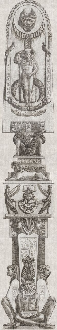 Set di 3 rotoli Carta da parati digitale stampata Colonne egiziane (3)
