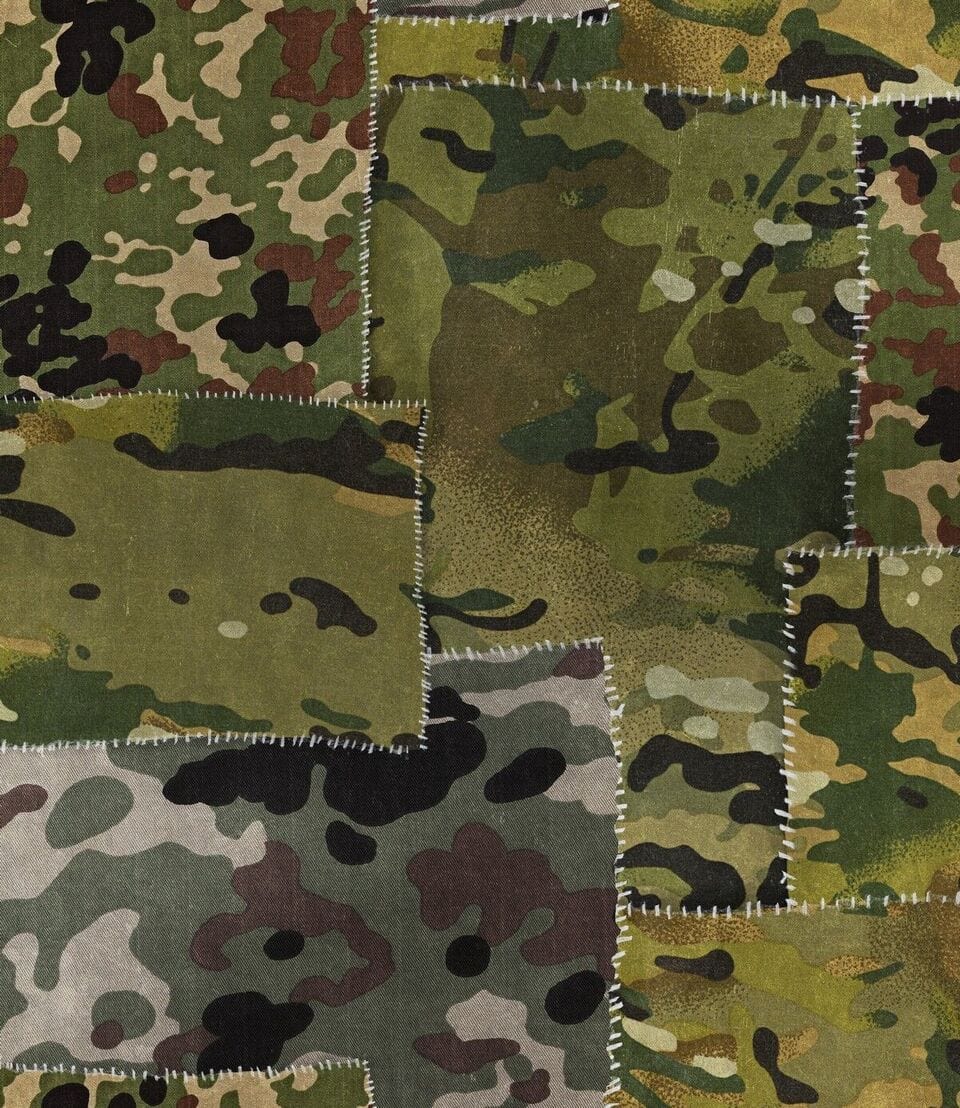 Set di 3 rotoli Carta da parati stampata camo digitale