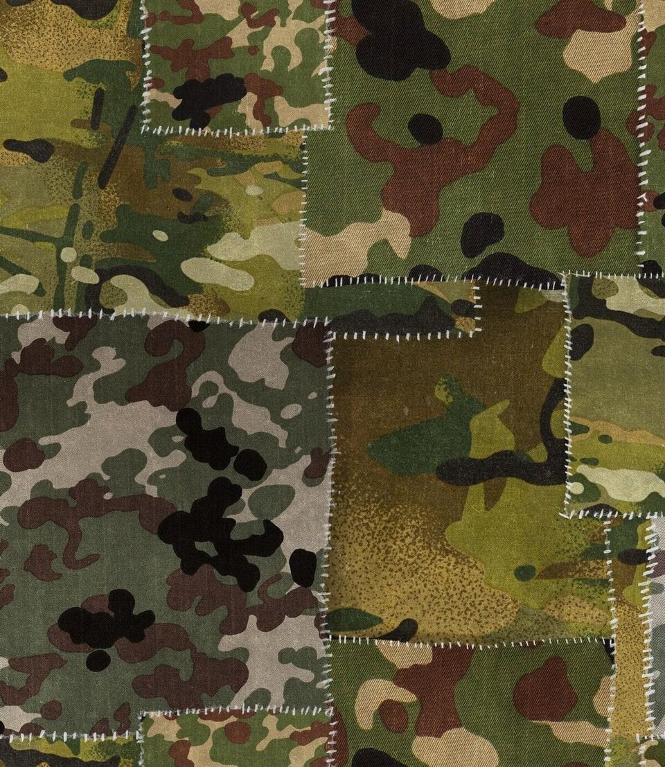 Set di 3 rotoli Carta da parati stampata camo digitale (1)