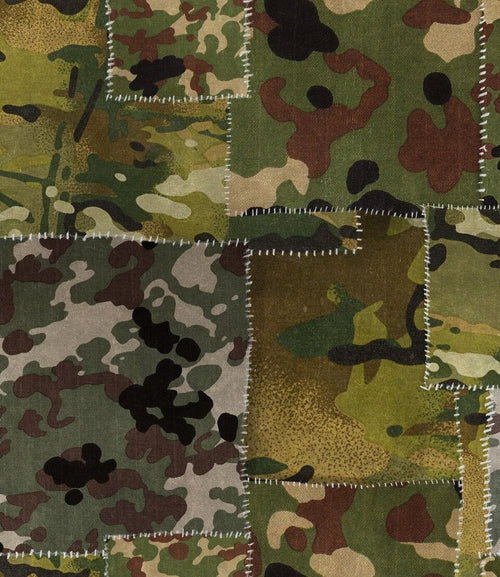 Set di 3 rotoli Carta da parati stampata camo digitale (1)