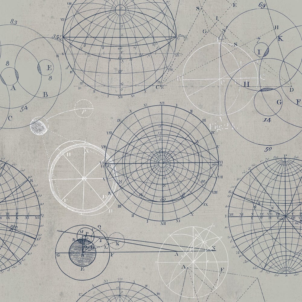 Set di 3 rotoli Carta da parati stampata con astronomia digitale