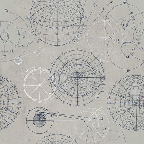 Set di 3 rotoli Carta da parati stampata con astronomia digitale