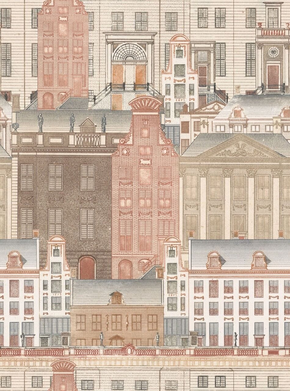 Set di 3 rotoli Carta da parati stampata digitale Amsterdam