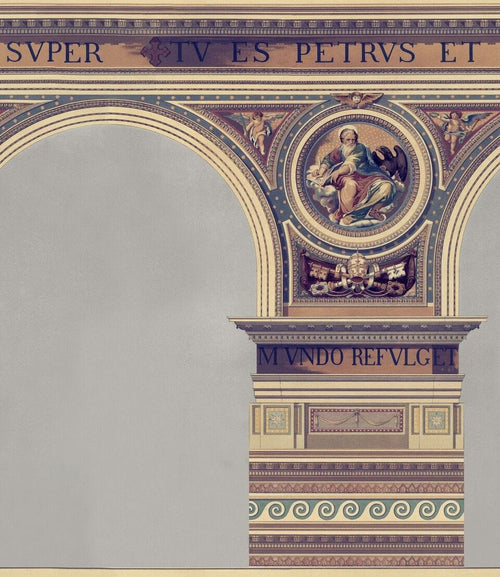 Set di 3 rotoli Carta da parati stampata digitale Basilique Brass