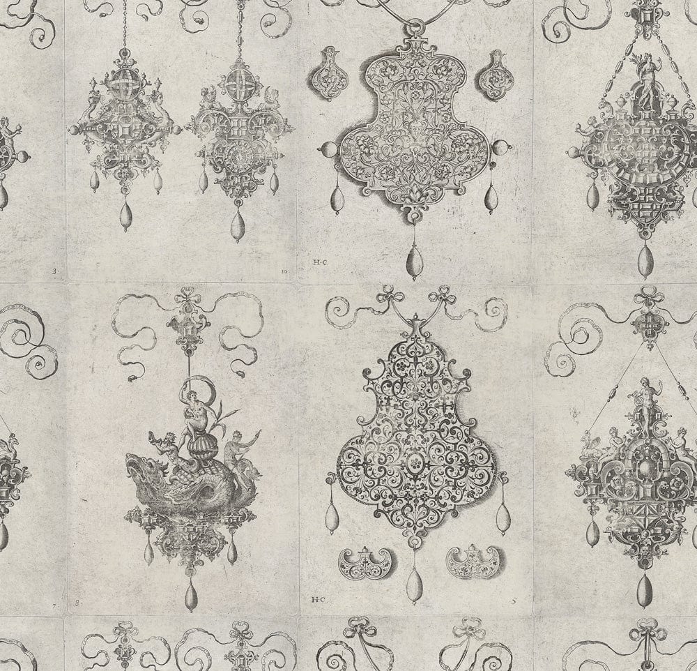 Set di 3 rotoli Carta da parati stampata digitale Bijoux
