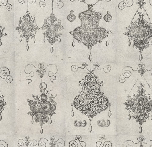 Set di 3 rotoli Carta da parati stampata digitale Bijoux