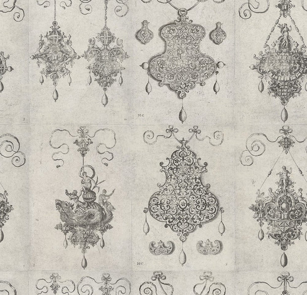 Set di 3 rotoli Carta da parati stampata digitale Bijoux