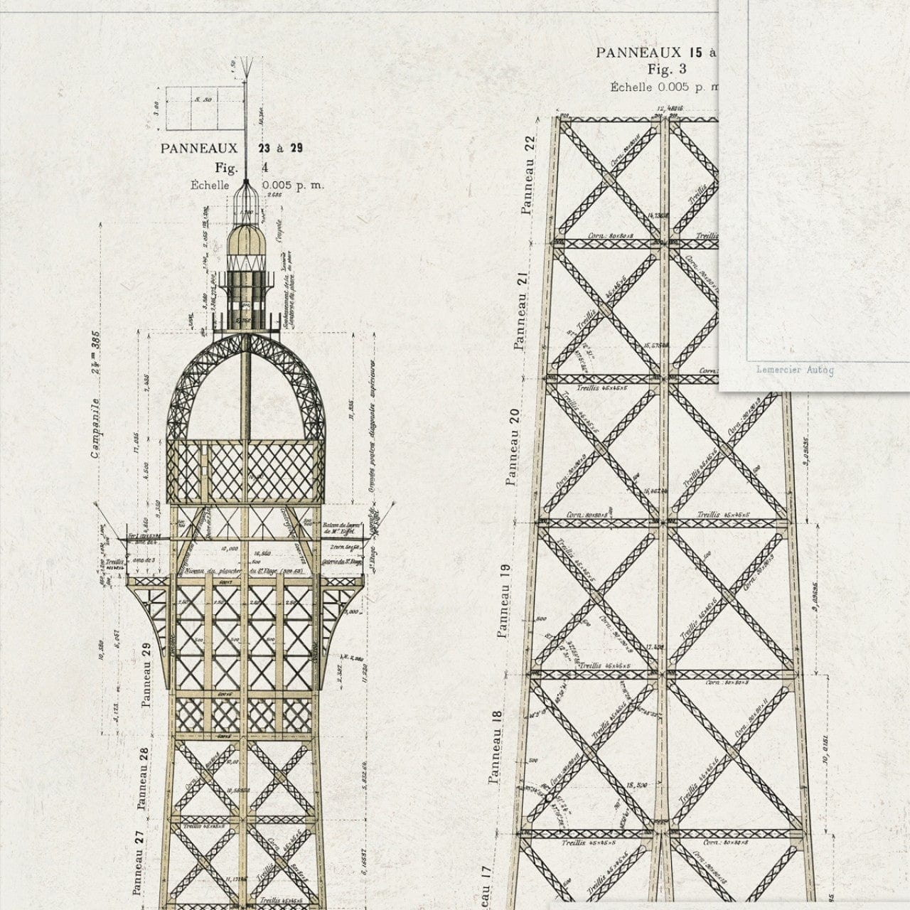Set di 3 rotoli Carta da parati stampata in digitale Grand Eiffel