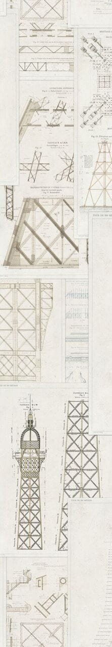 Set di 3 rotoli Carta da parati stampata in digitale Grand Eiffel (2)