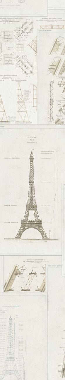 Set di 3 rotoli Carta da parati stampata in digitale Grand Eiffel (3)
