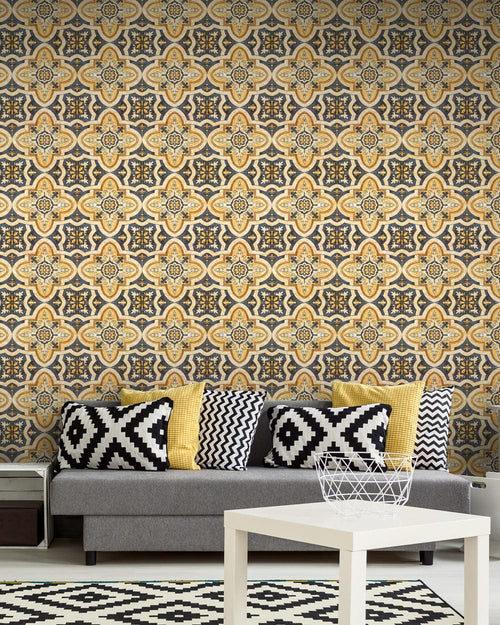 Set di 3 rotoli Carta da parati stampata in digitale Maghreb Tile (1)