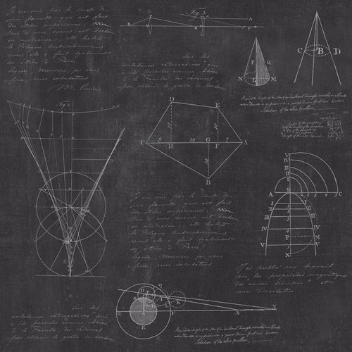 Set di 3 rotoli Carta da parati stampata in digitale Newton Geometry Antracite
