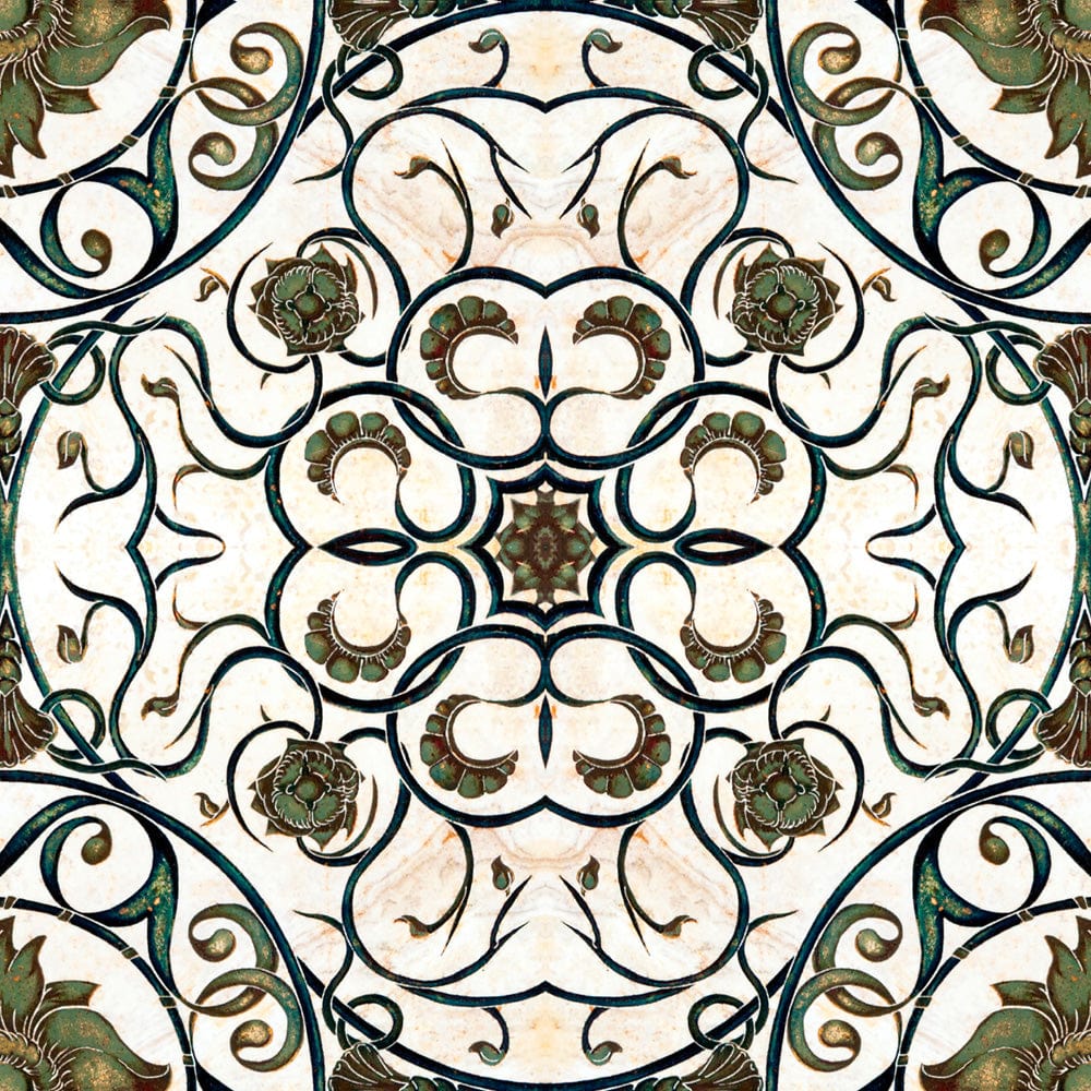 Set di 3 rotoli Carta da parati stampata in digitale Piastrella organica