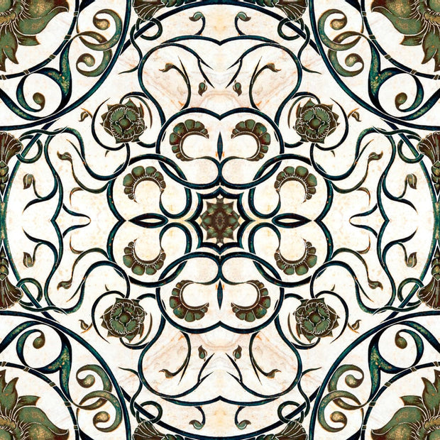 Set di 3 rotoli Carta da parati stampata in digitale Piastrella organica