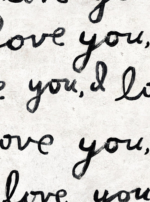 Set di 3 rotoli di carta da parati con stampa digitale I Love You