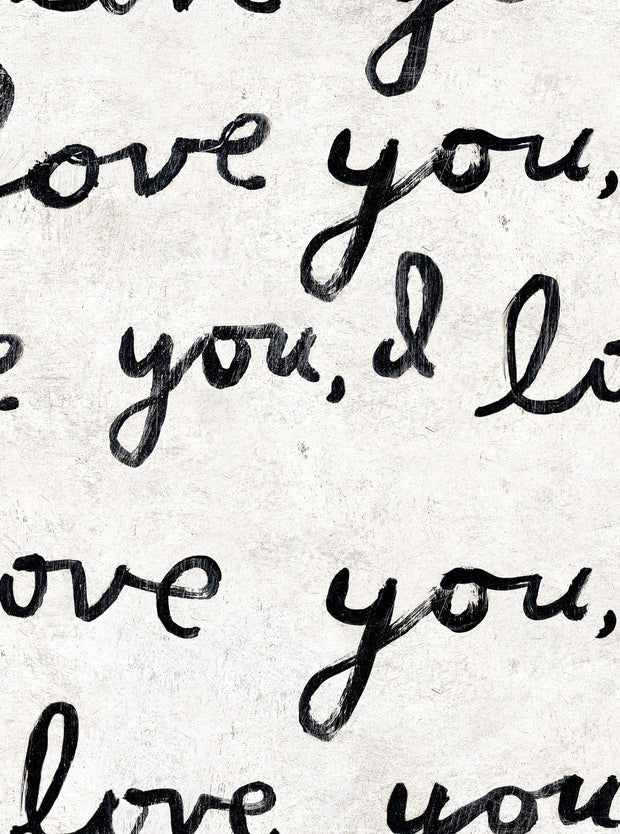 Set di 3 rotoli di carta da parati con stampa digitale I Love You