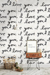 Set di 3 rotoli di carta da parati con stampa digitale I Love You (4)