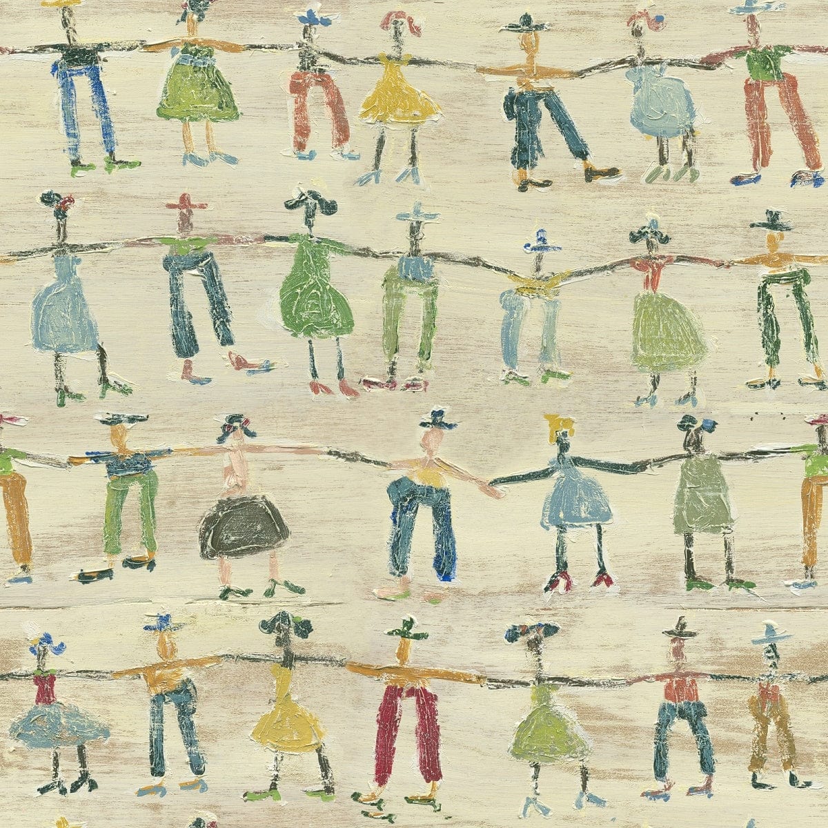 Set di 3 rotoli di carta da parati con stampa digitale Little People