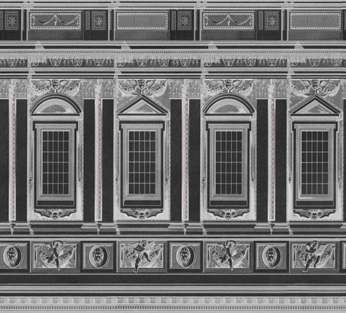 Set di 3 rotoli di carta da parati con stampa digitale Vatican Antracite