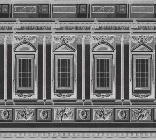 Set di 3 rotoli di carta da parati con stampa digitale Vatican Antracite