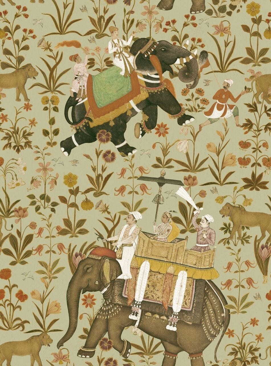 Set di 3 rotoli di carta da parati stampata digitale Hindustan