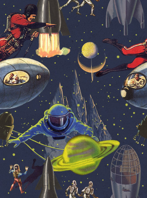 Set di 3 rotoli di carta da parati stampata digitale Intergalactic