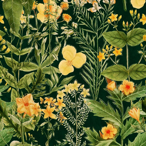 Set di 3 rotoli di carta da parati stampata digitale Mimulus Antracite