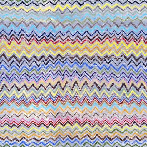 Set di 3 rotoli di carta da parati stampata digitale Zig Zag
