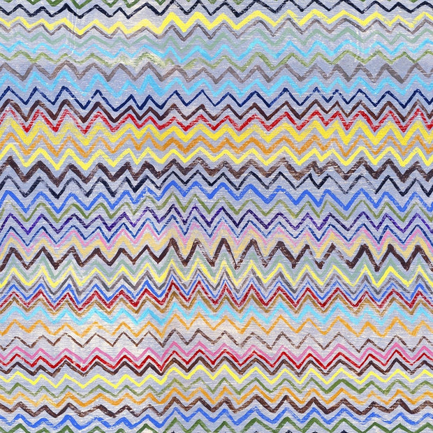 Set di 3 rotoli di carta da parati stampata digitale Zig Zag