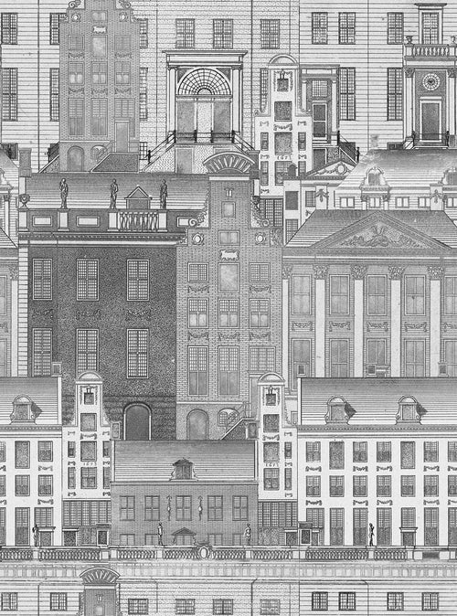 Set di 3 rotoli di carta da parati stampata in digitale Amsterdam Neutral