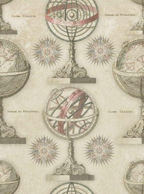 Set di 3 rotoli di carta da parati stampata in digitale Armillary