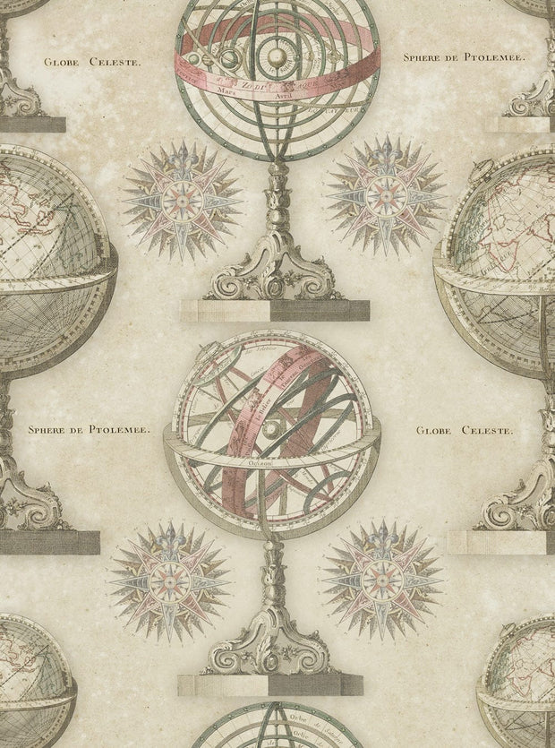 Set di 3 rotoli di carta da parati stampata in digitale Armillary