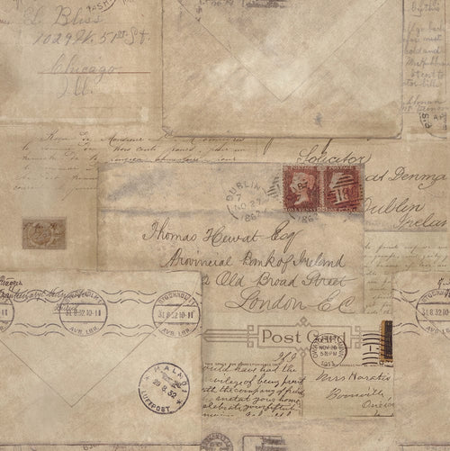 Set di 3 rotoli di carta da parati stampata in digitale Cartoline d'epoca