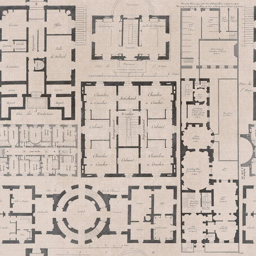 Set di 3 rotoli di carta da parati stampata in digitale Chateau Taupe