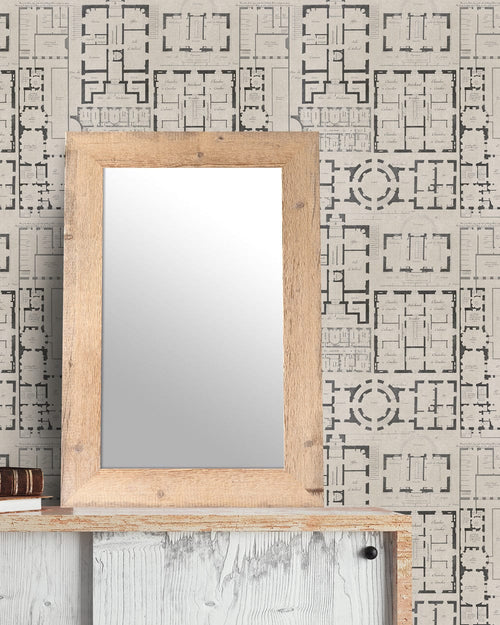 Set di 3 rotoli di carta da parati stampata in digitale Chateau Taupe (1)