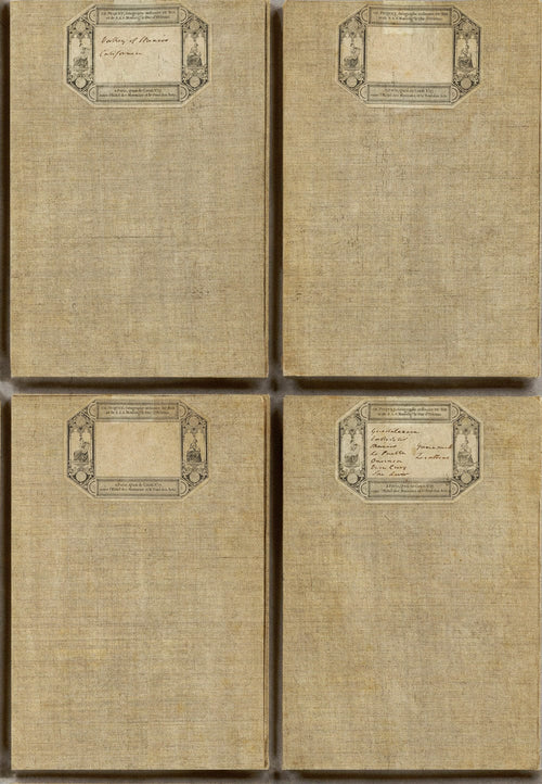 Set di 3 rotoli di carta da parati stampata in digitale, con coperture in tessuto antico