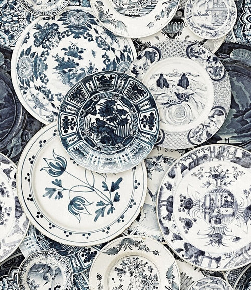 Set di 3 rotoli di carta da parati stampata in digitale Delftware Vintage