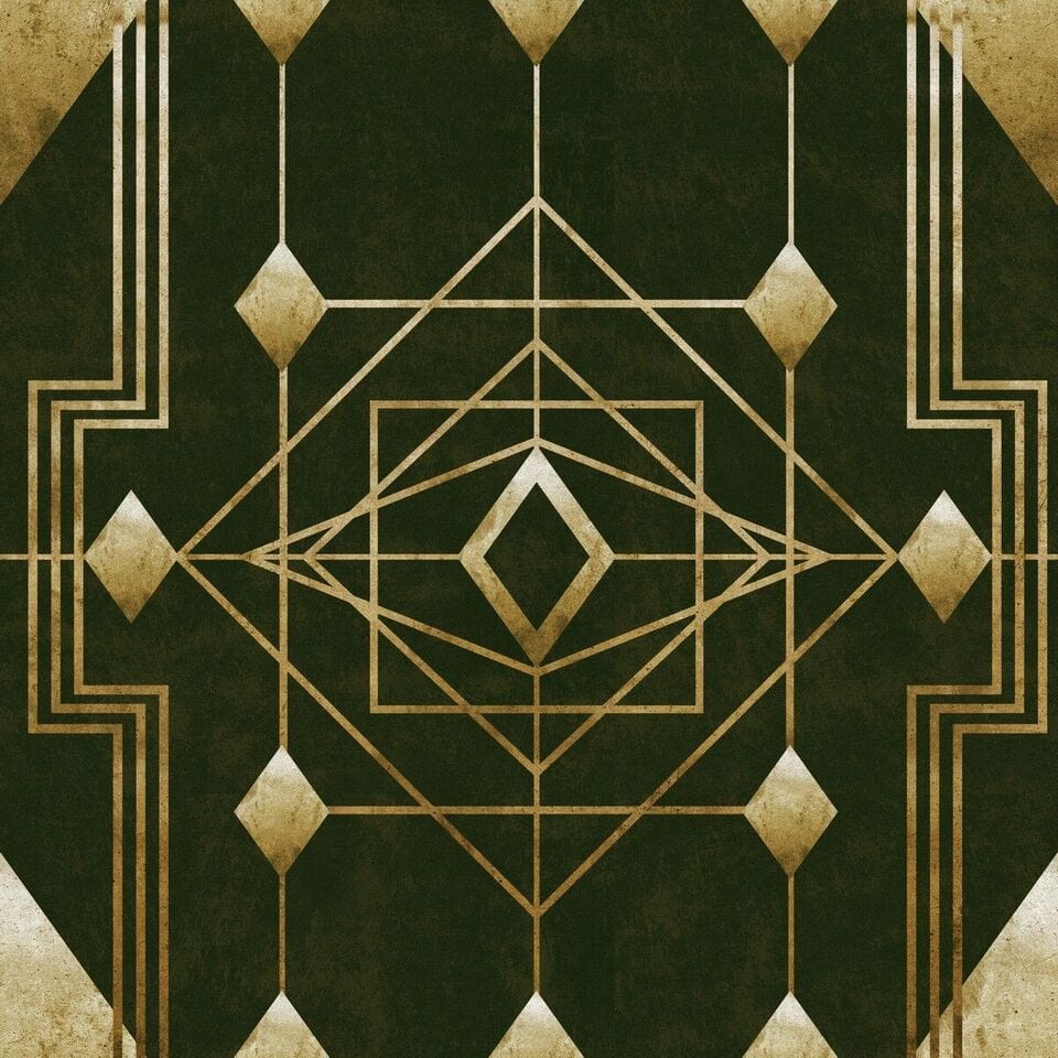 Set di 3 rotoli di carta da parati stampata in digitale Gatsby