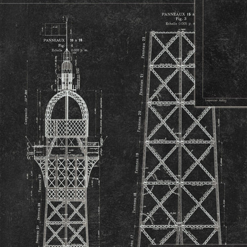 Set di 3 rotoli di carta da parati stampata in digitale Grand Eiffel Antracite
