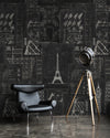 Set di 3 rotoli di carta da parati stampata in digitale Grand Eiffel Antracite (1)