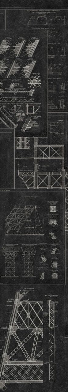 Set di 3 rotoli di carta da parati stampata in digitale Grand Eiffel Antracite (2)