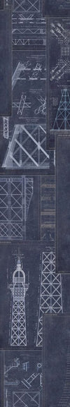 Set di 3 rotoli di carta da parati stampata in digitale Grand Eiffel Blue (3)
