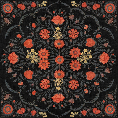 Set di 3 rotoli di carta da parati stampata in digitale Hindu Bloom Antracite