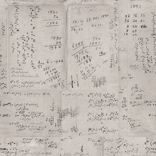 Set di 3 rotoli di carta da parati stampata in digitale Math Neutral