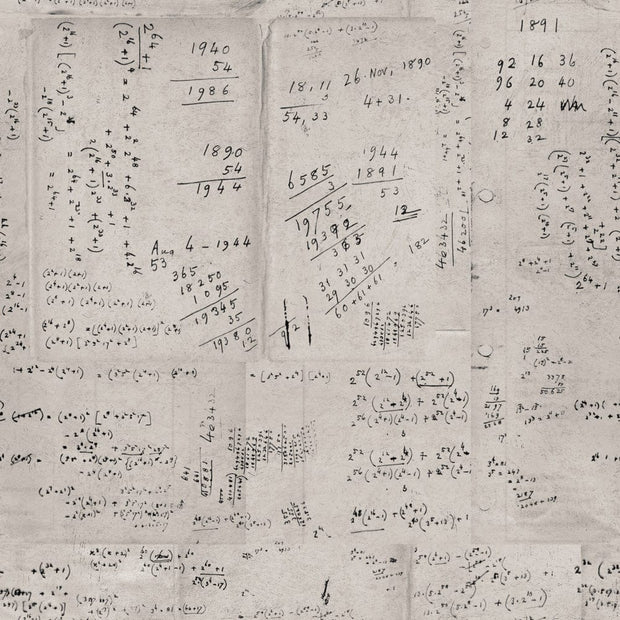 Set di 3 rotoli di carta da parati stampata in digitale Math Neutral