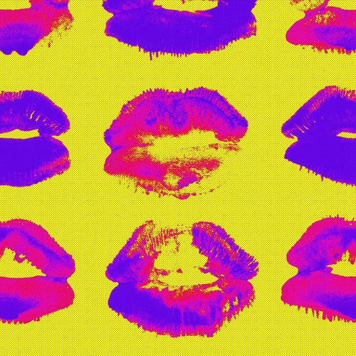 Set di 3 rotoli di carta da parati stampata in digitale Neon Kiss