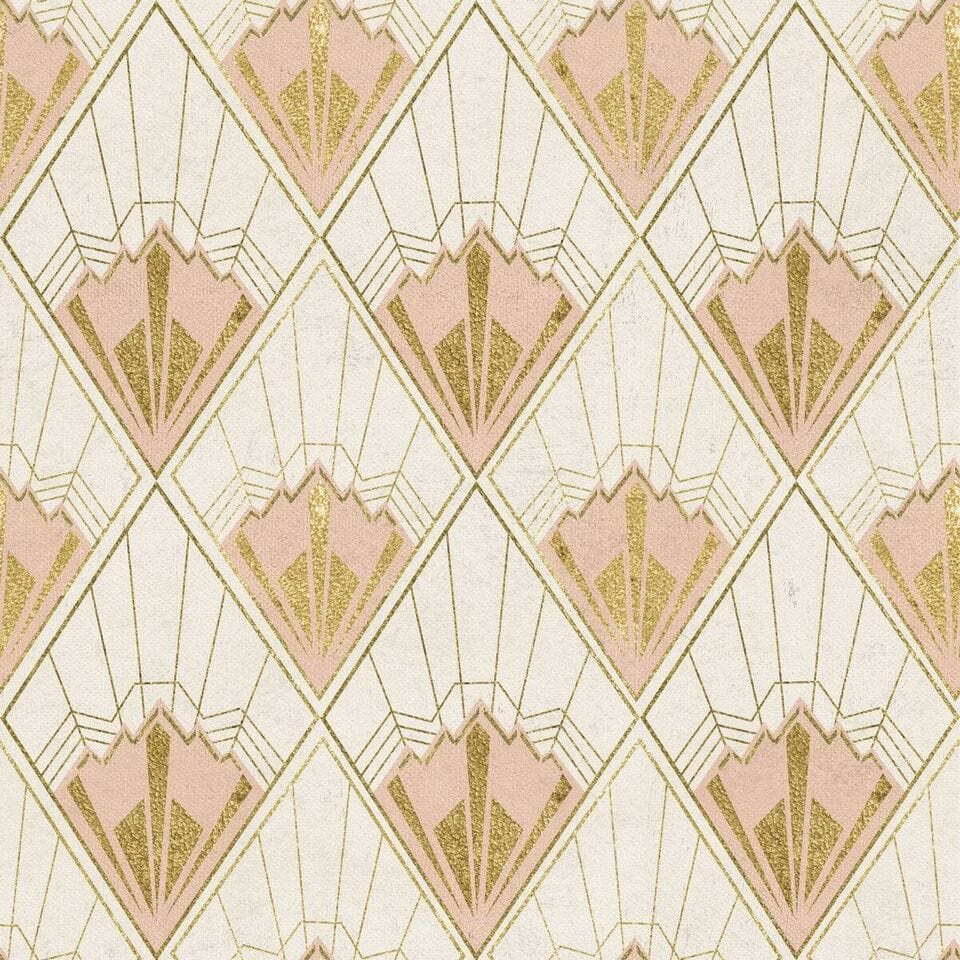 Set di 3 rotoli di carta da parati stampata in digitale Revival Taupe