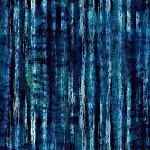 Set di 3 rotoli di carta da parati stampata in digitale Tie Dye Indigo