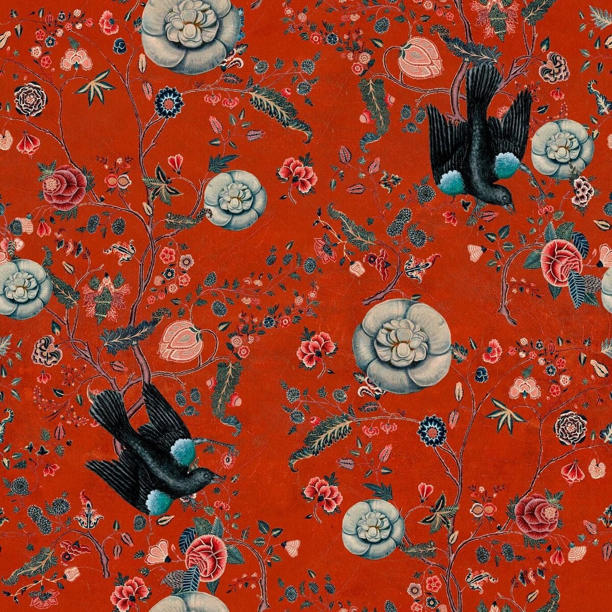 Set di 3 rotoli di carta da parati stampata in digitale Uccello nero