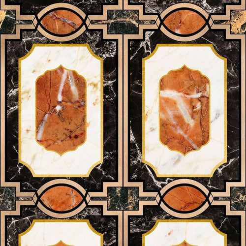 Set di 3 rotoli di carta da parati stampata in digitale Waldorf Ochre